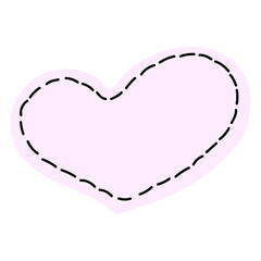 The heart of pechwork Doodle vector illustration.