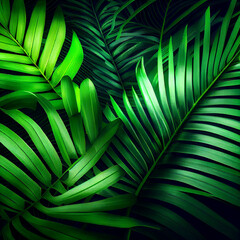Plakat Natural Tropical Palm Feaf Background. Generative AI