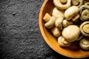 Fragrant canned mushrooms.