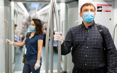 Subway ride during a virus pandemic COVID-19