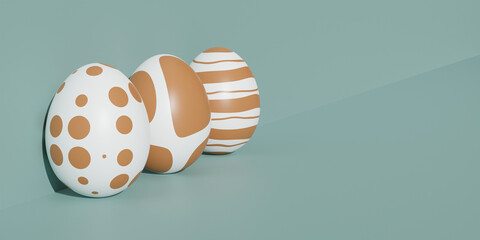 easter gold egg 3d render illustration minimal concept