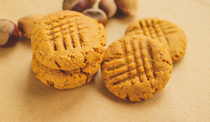 appetizing round nut flour cookies, keto desserts