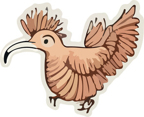 Funny bird. Illustration in cartoon style. Cute cartoon animal stickers vector illustration
