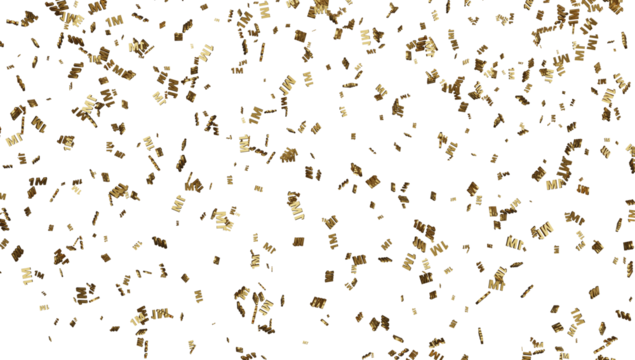 1m followers celebration banner for use in social media. Golden gratitude text isolated over transparent background