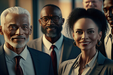 portrait of a confident, smiling, business team, diversity, inclusion, DEI