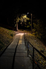 Walkway in a Park at Night