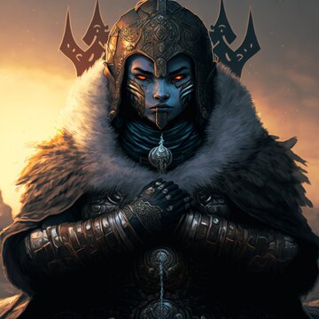 chevalier fantasy paysage guerrier art generatif AI