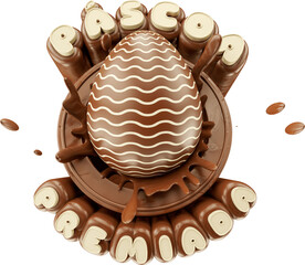 Award-winning portuguese brazilian easter label in 3d render realistic