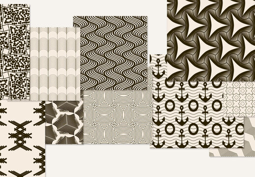 Set of Simple Retro Geometric Patterns
