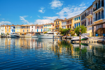 Colorful waterside houses in Port Grimaud town, France - 562840174