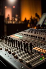 illustration of Close up of sound mixer. generative AI