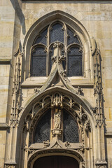 Gothic-style parish church of Saint-Aspais (Eglise Saint-Aspais) in Melun, built at beginning of XVI century. Melun, Seine-et-Marne department, Ile-de-France region, France.