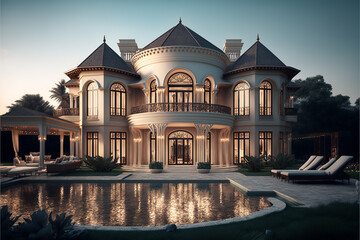 Fototapeta premium Luxury Villa, High Class Real Estate, Rich House, Generative ai