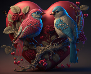 Valentine's day concept illustration Generative AI
