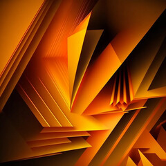 Modern Orange Abstract Background with Geometric Shapes and Color Gradient for Design