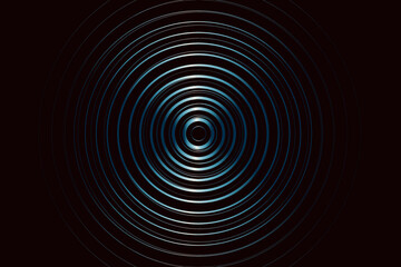 Circle Lines with Abstract Rings, Ripple. 3D Minimal Modern Vector. Abstract Signal Radar.