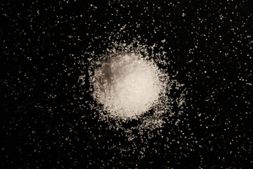 Sugar crystals black background