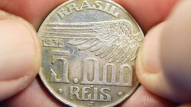 Silver coin from Brazil - 5000 Réis - Year 1936.