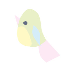 Multicolored birdie .Vector funny illustration in cartoon flat style