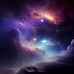 Fototapeta na wymiar space background with nebula and stars environment map. Illustration Generative AI