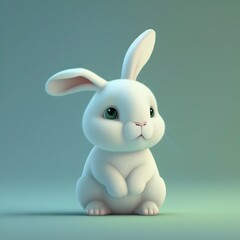 Fototapeta na wymiar cartoon style rabbit illustration, ai generated