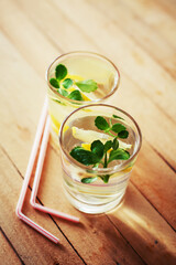 water with lemon and mint