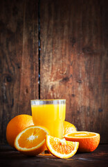 healthy fresh orange juice with oranges