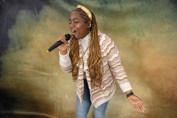 Black woman singing