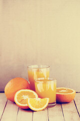 healthy fresh orange juice with oranges