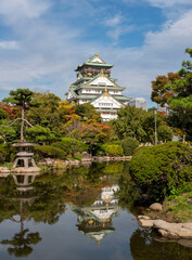 Fototapeta na wymiar Osaka Castle in Osaka Japan