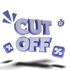 Realistic cut off price banner label used for promo or discount event with high quality render