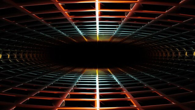 futuristic metal tunnel sci fi vj loop animation. High quality 4k footage