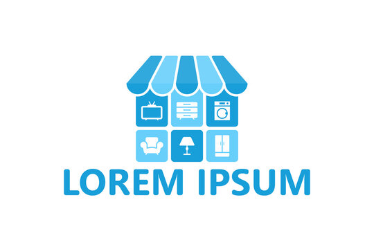 Furniture and electronic store logo template design vector