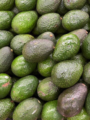 Fresh Hass avocados at a market