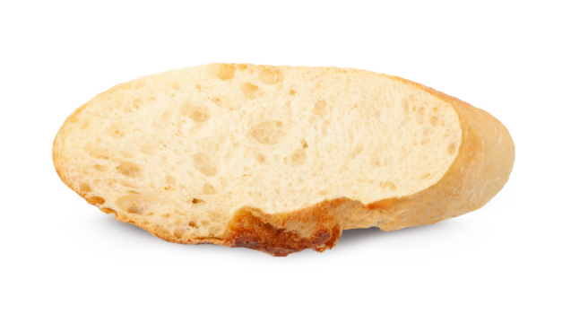 Slice of white bread isolated on a transparent background