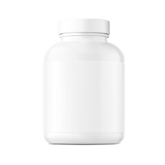 White bottle mockup isolated on white background. Can be used for medical, cosmetic, food. Vector illustration. EPS10.