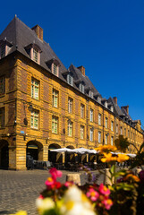Naklejka premium Typical architecture of city of Charleville Meziere on Place Ducale. France