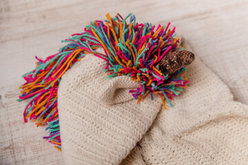 Einhorn-Mütze-Schal mit Taschen Handmade