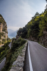 Fototapeta na wymiar Strada della Forra panoramic road through the gorge on Lake Garda