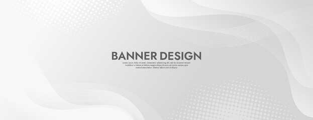 Abstract White Fluid Banner Template. Modern background design. gradient color. Dynamic Waves. Liquid shapes composition. Fit for banners