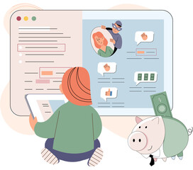 Hacker attack. Internet phishing, hacked username and password. Fraud with user data on social networks. Cybercrime and crime. Thief on website online, protection of personal information technology