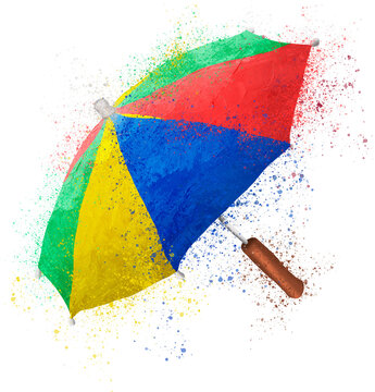 Guarda-chuva Frevo Carnaval Colorido Splash Cores Tinta