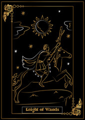 
the illustration - card for tarot - Knight of Wands.
