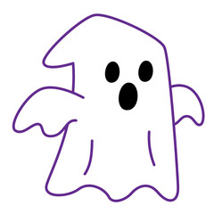 Ghost character for Halloween's day. Cartoon of Ghost.