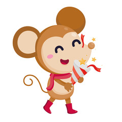 Cute Mouse character. Cartoon of rat.