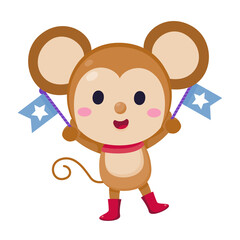 Cute Mouse character. Cartoon of rat.