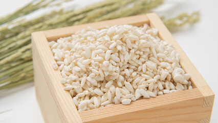 日本の米麹と稲穂