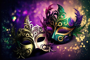 Mardi Gras Masks - Generative AI