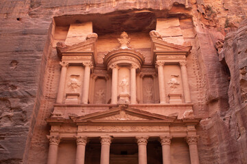The Treasury in Petra, Jordan in the Middle East