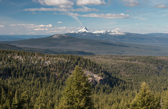 Peak of Mt Thielsen from  Crater Lake National Park, Oregon, US